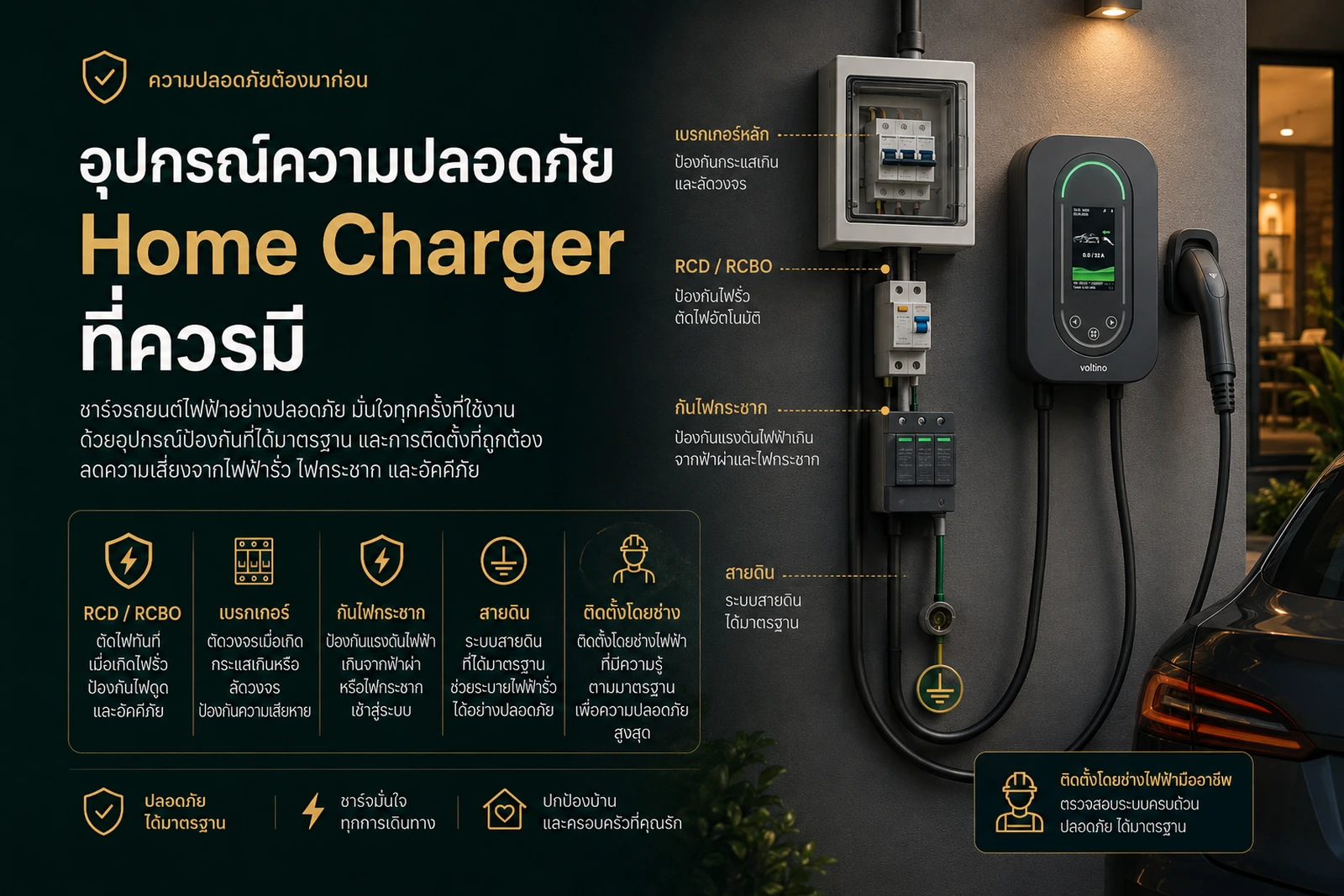 อุปกรณ์ความปลอดภัย Home Charger ที่ไม่ควรมองข้าม