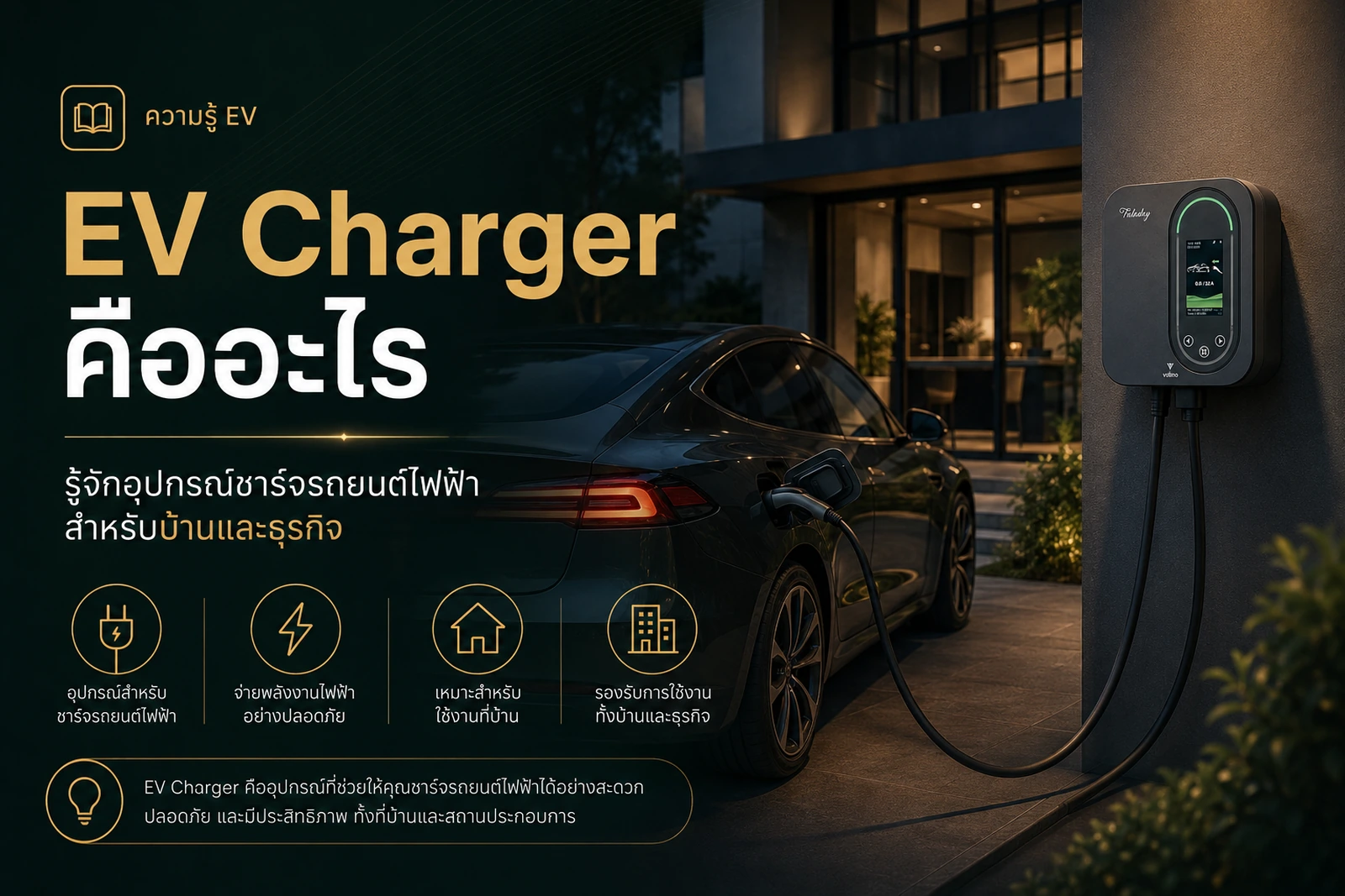 EV Charger คืออะไร เลือกแบบไหนให้เหมาะกับรถไฟฟ้า