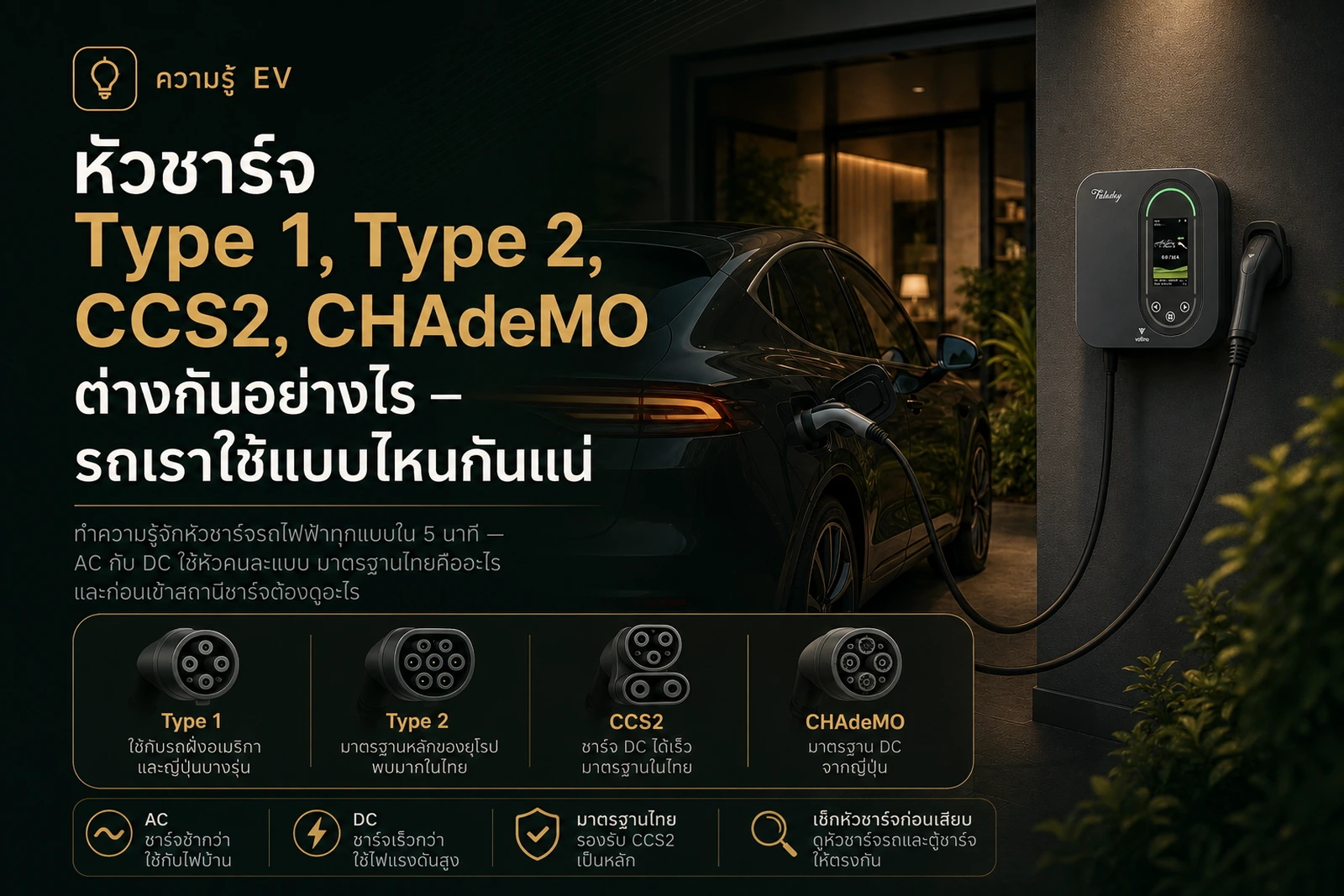มาตรฐานเครื่องชาร์จ EV ที่ควรเช็กก่อนติดตั้ง