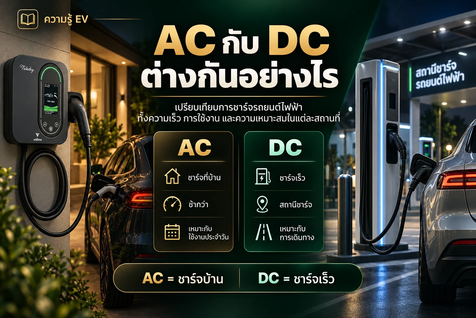 ชาร์จ AC กับ DC ต่างกันอย่างไร เลือกแบบไหนดี