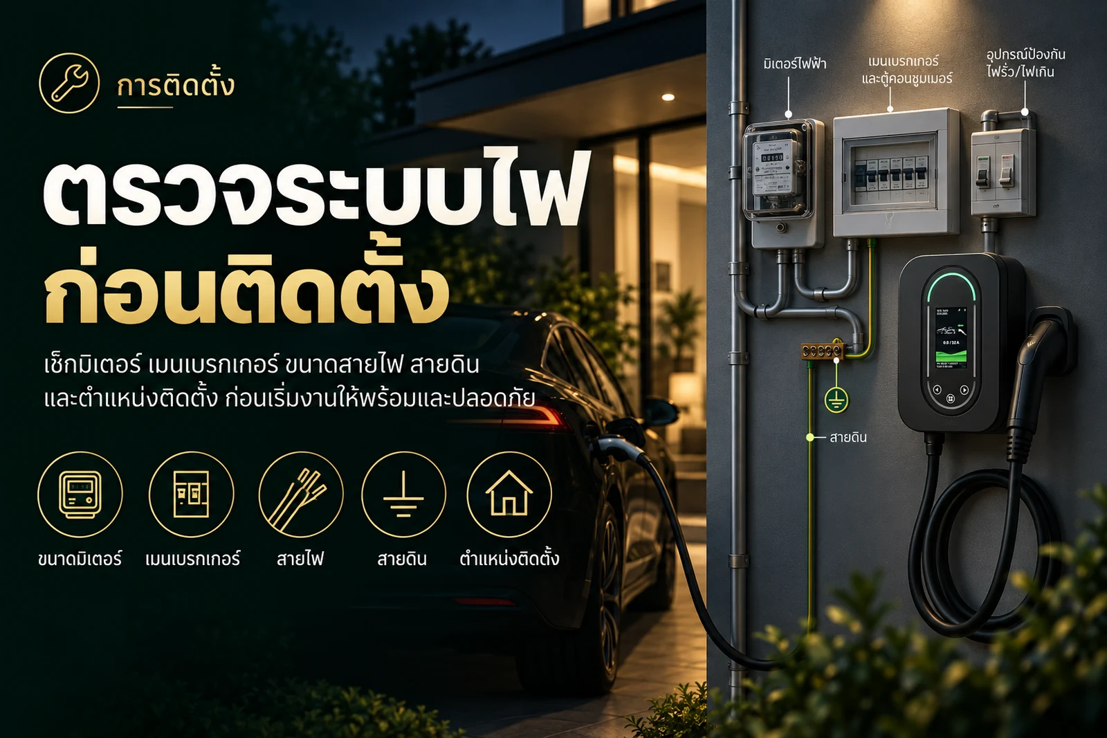 ตรวจระบบไฟก่อนติด Home Charger ต้องเช็กอะไรบ้าง