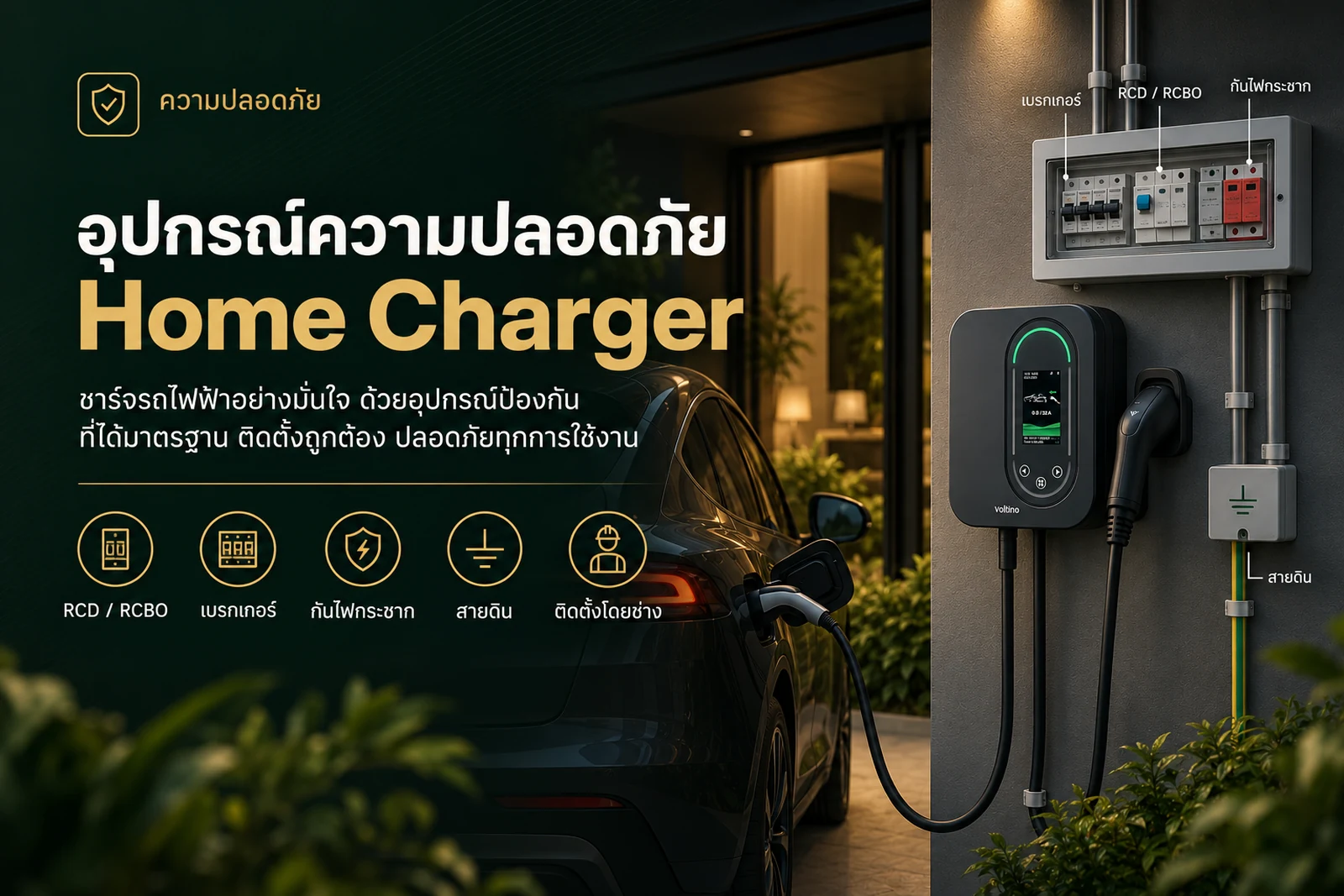 อุปกรณ์ความปลอดภัย Home Charger ที่ต้องมีจริง