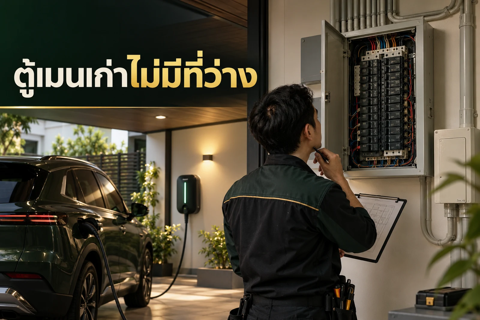 ภาพปกบทความ GED เรื่อง ตู้เมนเก่าไม่มีที่ว่าง เพิ่ม Home Charger ต้องทำอย่างไร