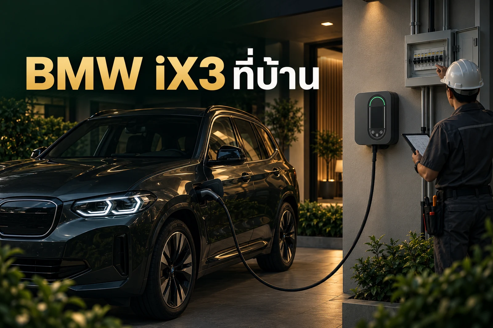 ภาพปกบทความ GED เรื่อง BMW iX3 ใช้ Home Charger แบบไหนให้เหมาะกับบ้าน