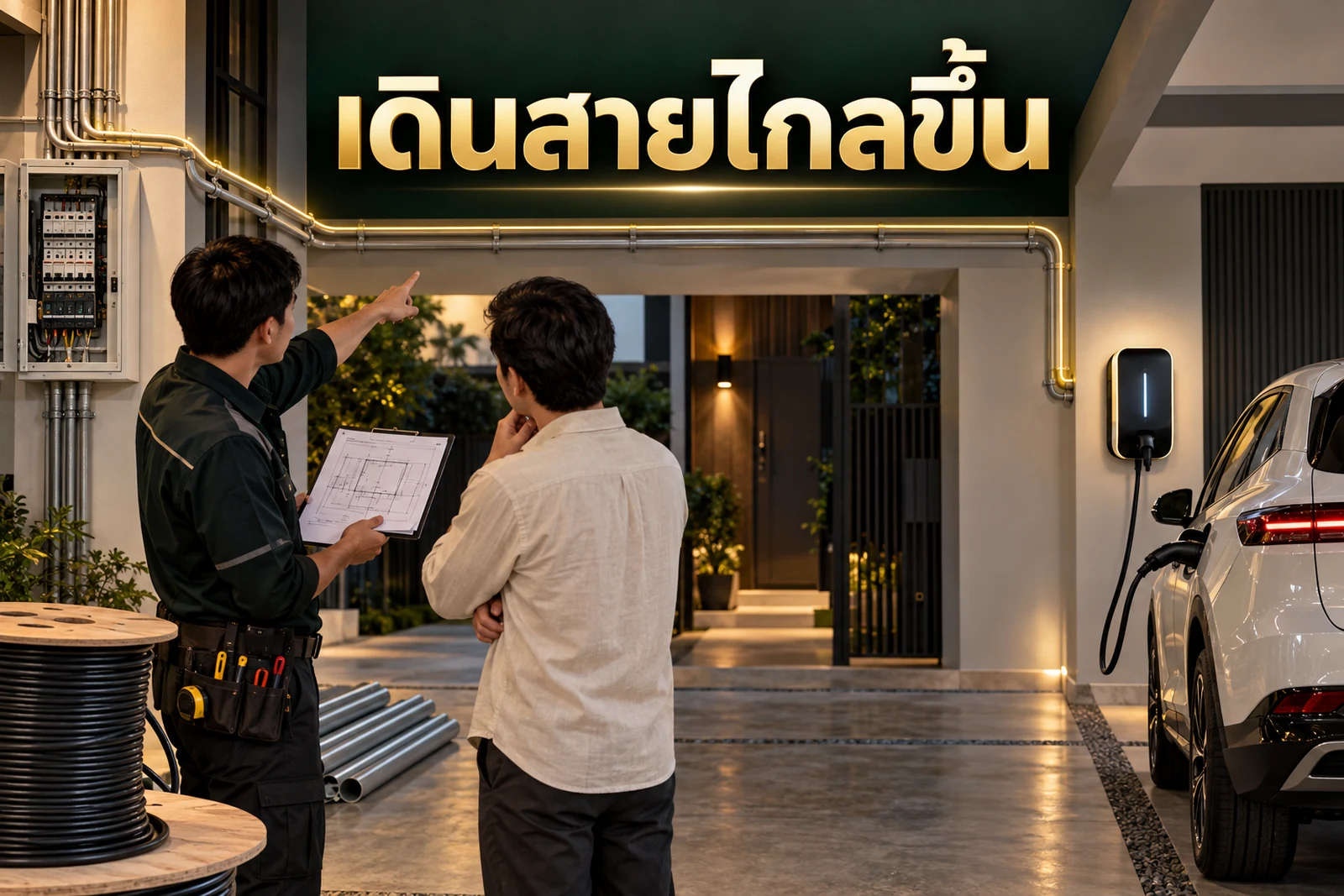 ภาพปกบทความ GED เรื่อง เดินสาย Home Charger ไกลขึ้น ค่าใช้จ่ายเพิ่มจากอะไรบ้าง