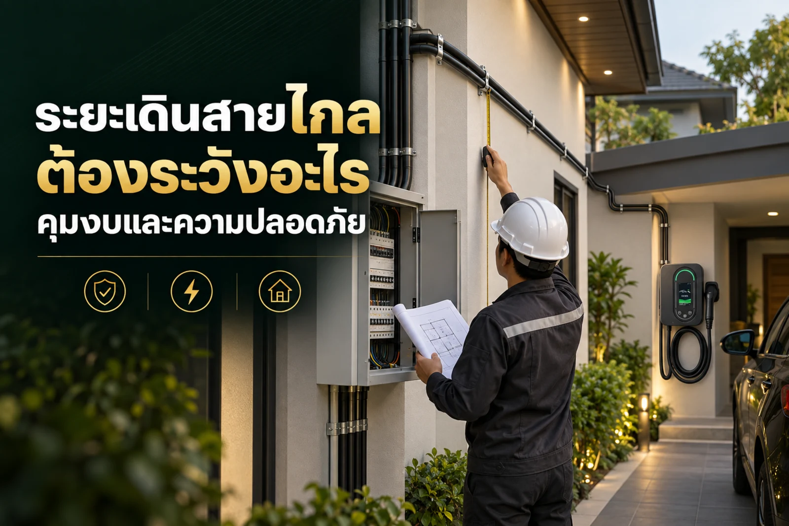 ภาพประกอบบทความ เดินสาย Home Charger ไกลจากตู้เมน ต้องระวังอะไร