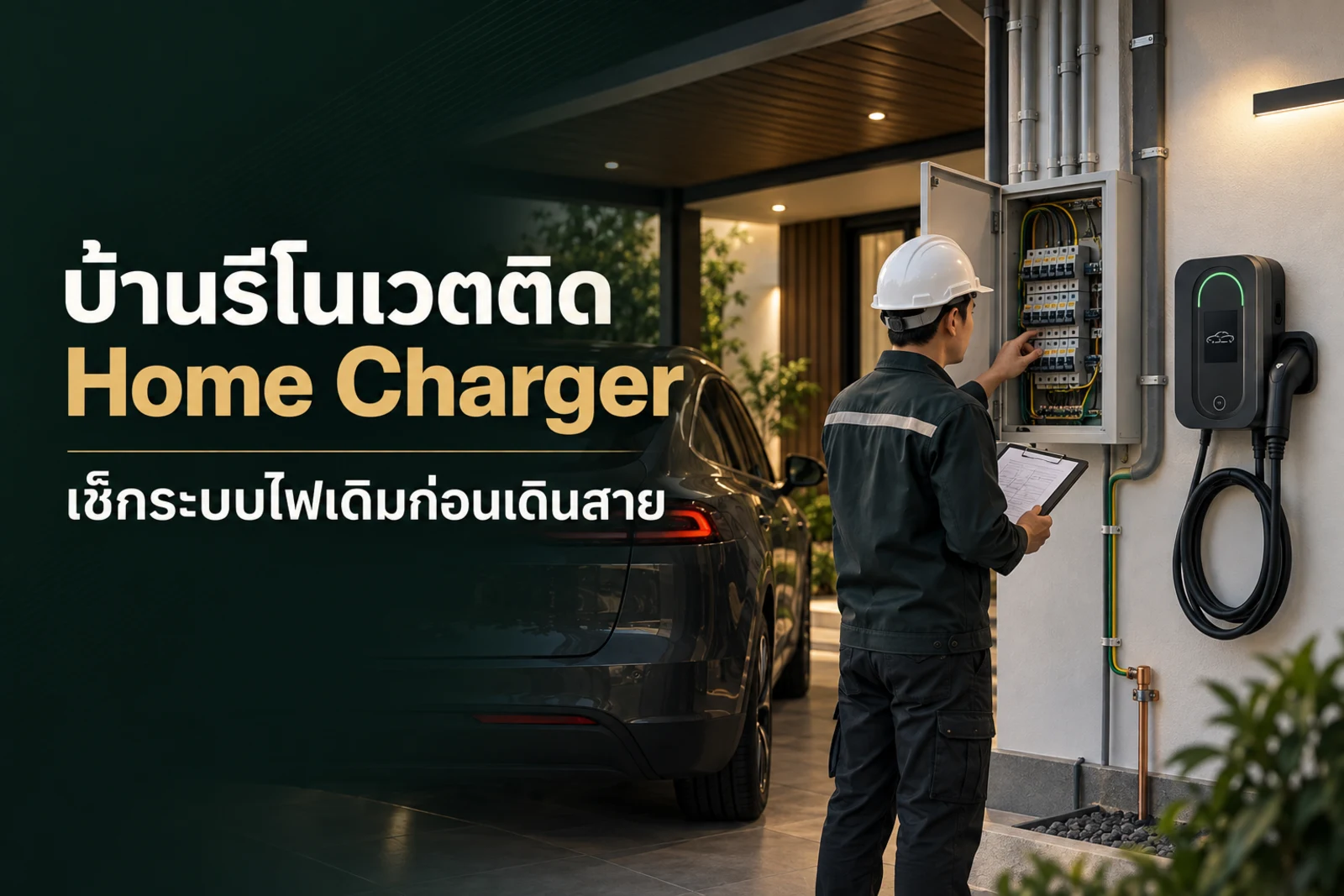ภาพประกอบบทความ บ้านรีโนเวตติด Home Charger ต้องเช็กระบบไฟเดิมก่อน