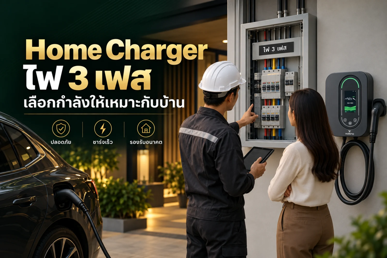 ภาพประกอบบทความ Home Charger ไฟ 3 เฟส เลือกกำลังชาร์จอย่างไรให้พอดี