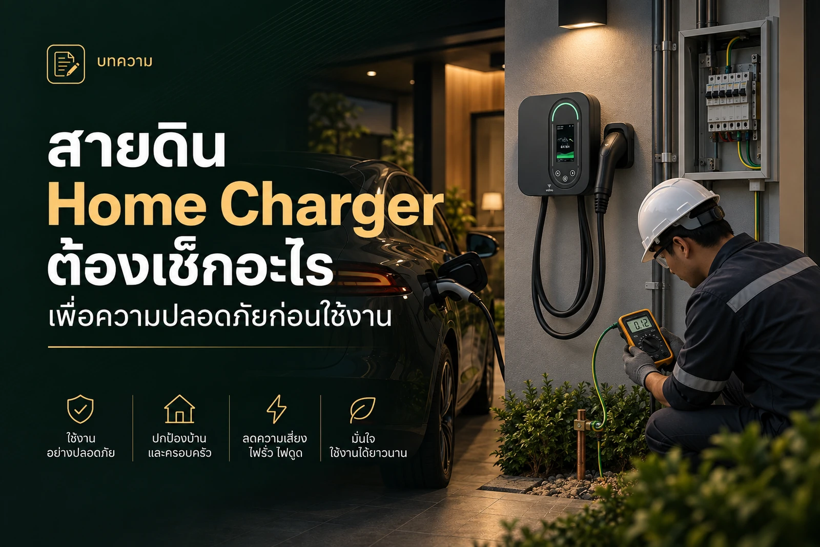 ภาพประกอบบทความ สายดินสำหรับ Home Charger ต้องเช็กอะไร ก่อนใช้งานจริง