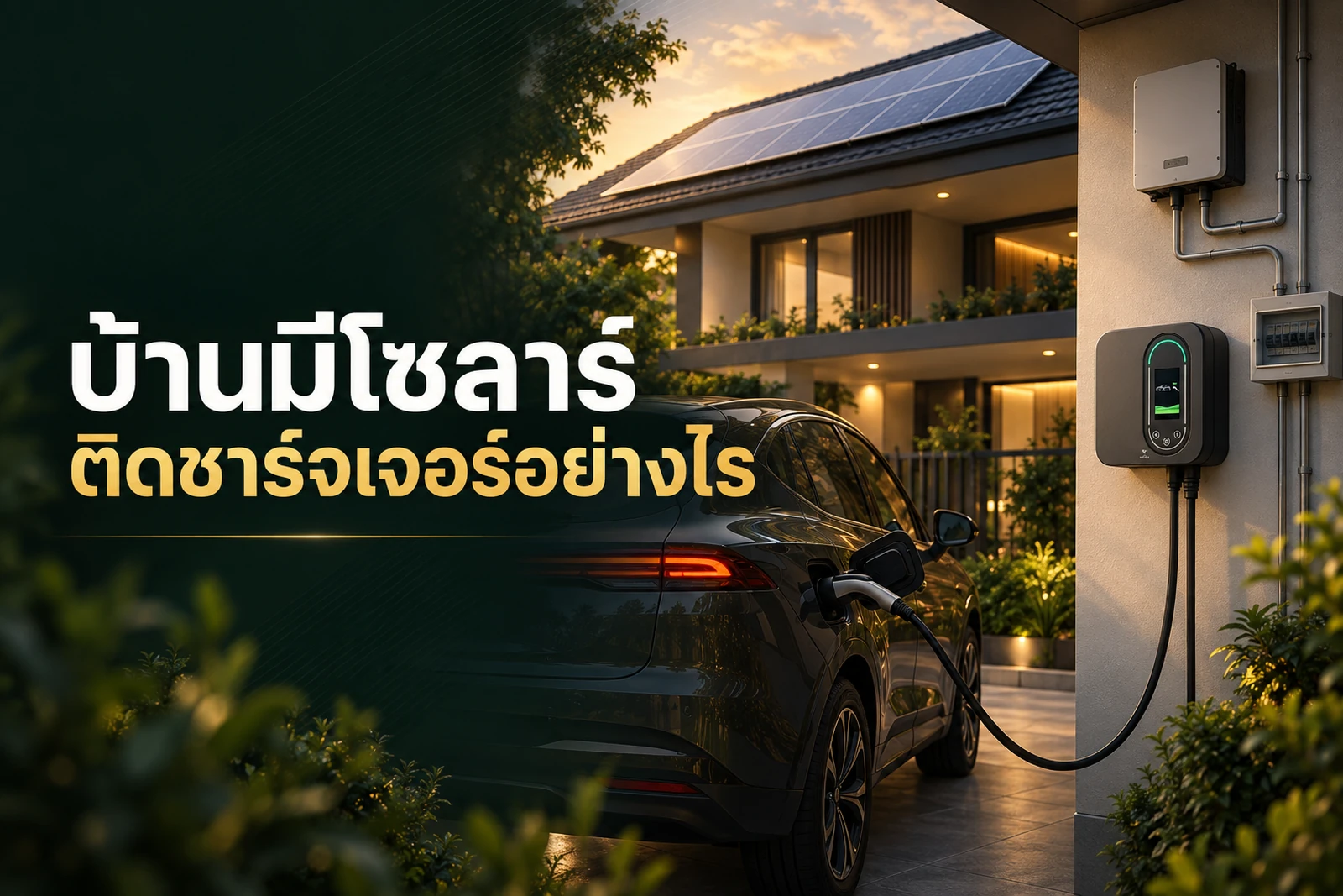 ภาพประกอบบทความ บ้านมีโซลาร์ ติด Home Charger ต้องวางระบบอย่างไร