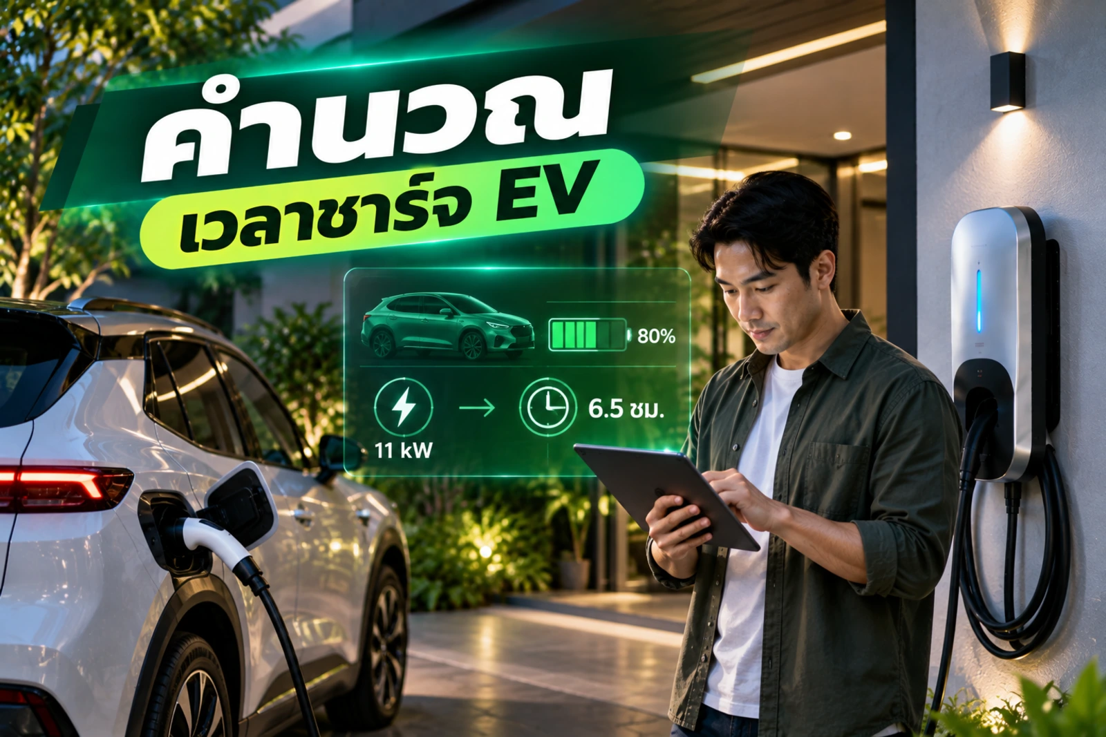 ภาพประกอบบทความ คำนวณเวลาชาร์จ EV ที่บ้าน ดูจากอะไรไม่ให้เข้าใจผิด