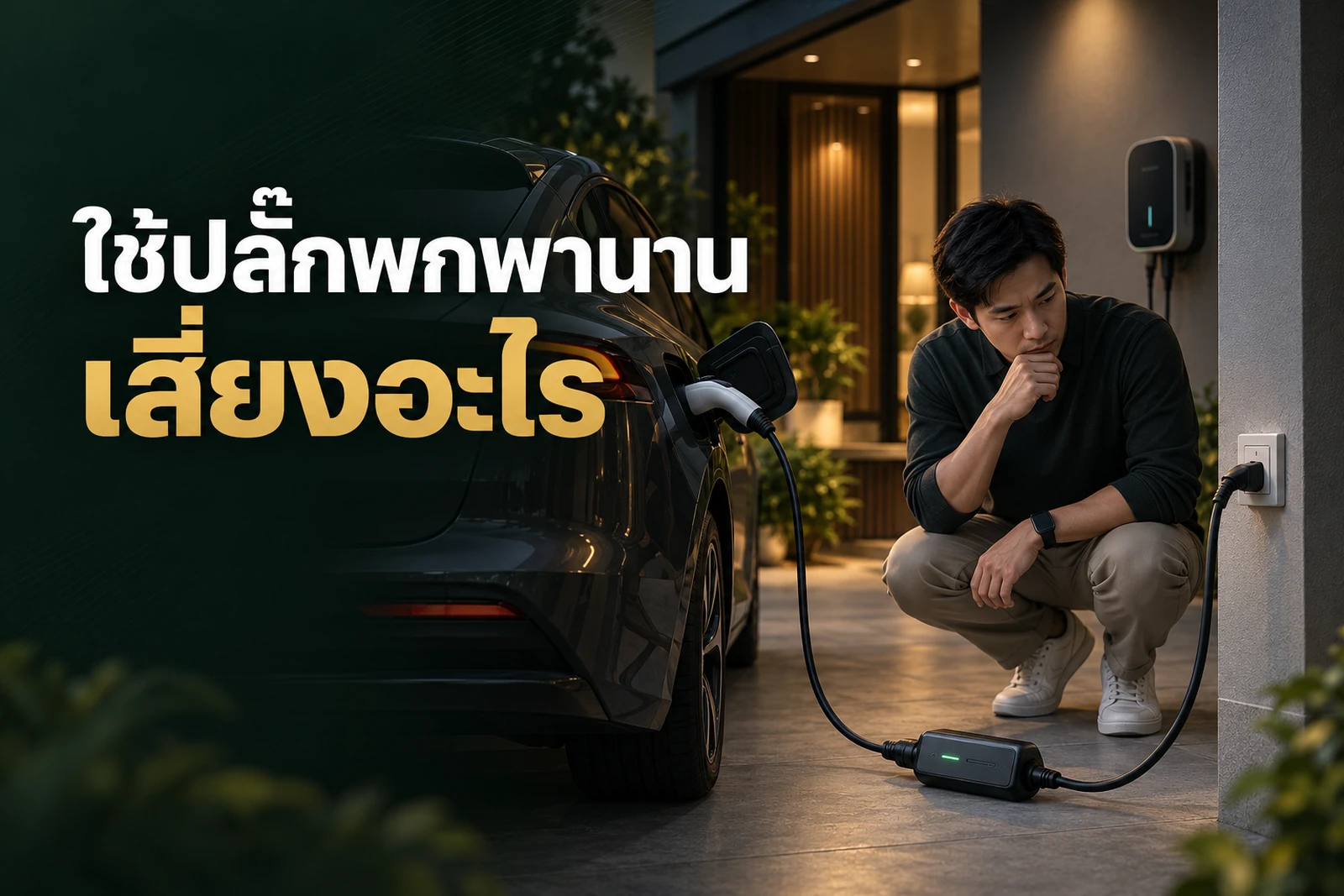 ภาพประกอบบทความ ใช้ปลั๊กชาร์จพกพารอ Home Charger นานไปเสี่ยงอะไร