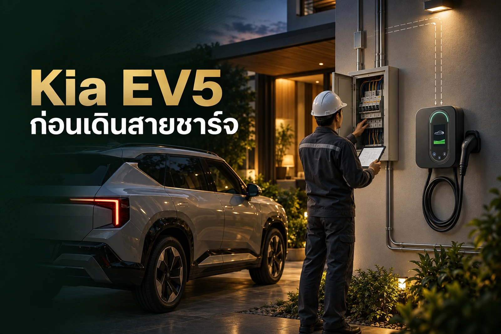 ภาพประกอบบทความ Kia EV5 ใช้ Home Charger แบบไหน ก่อนเดินสาย