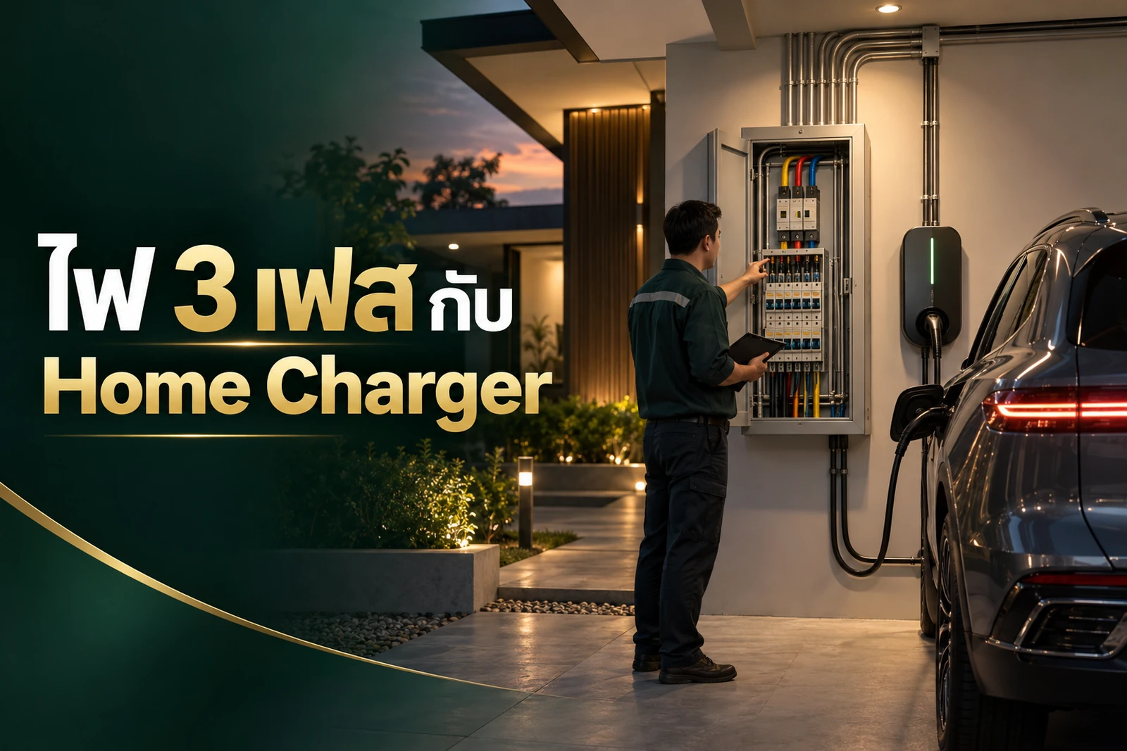 ภาพประกอบบทความ บ้านไฟ 3 เฟสติด Home Charger ต้องเช็กอะไรบ้าง