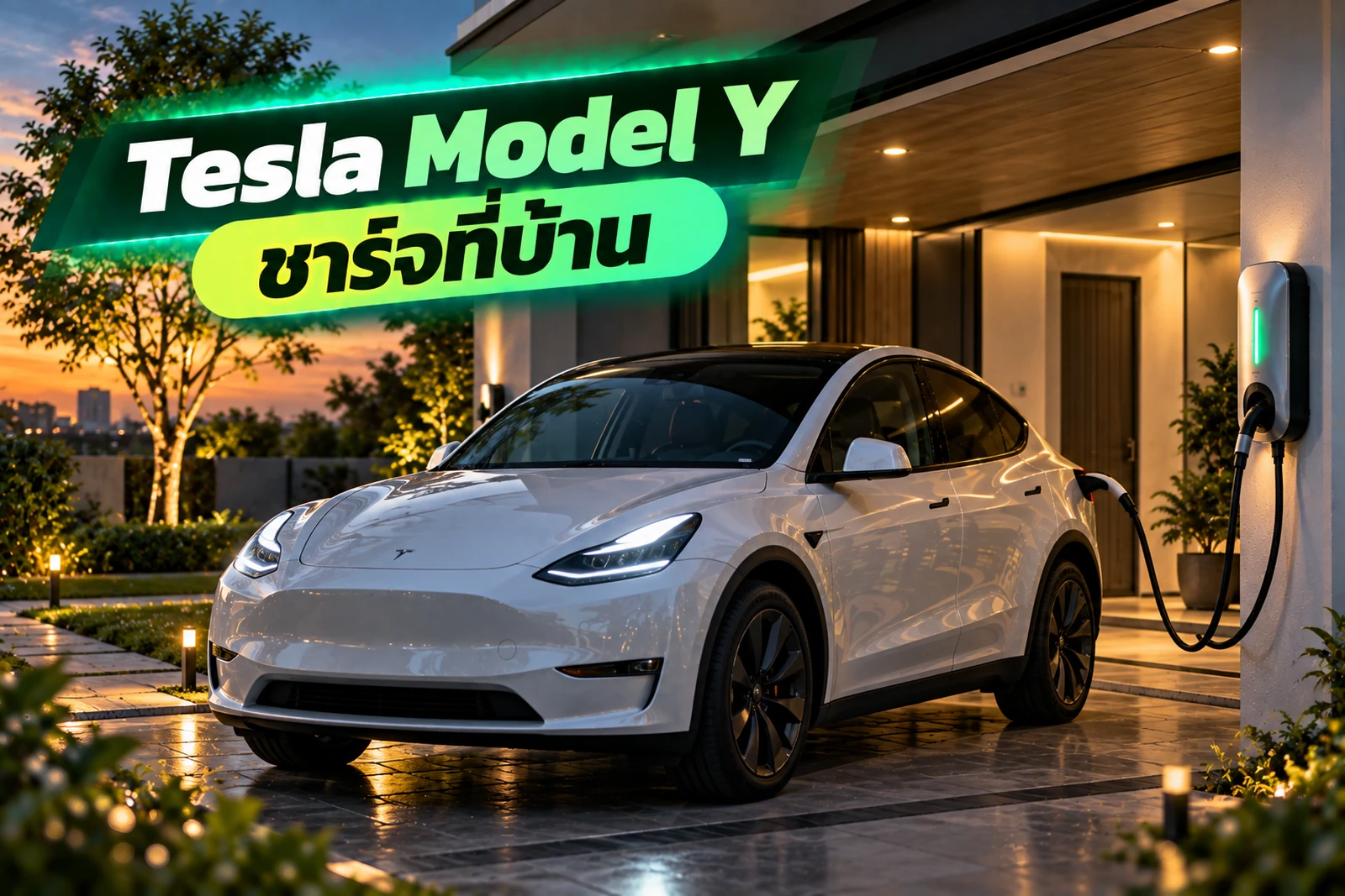 ภาพประกอบบทความ Tesla Model Y ติด Home Charger ที่บ้านไทยต้องดูอะไร