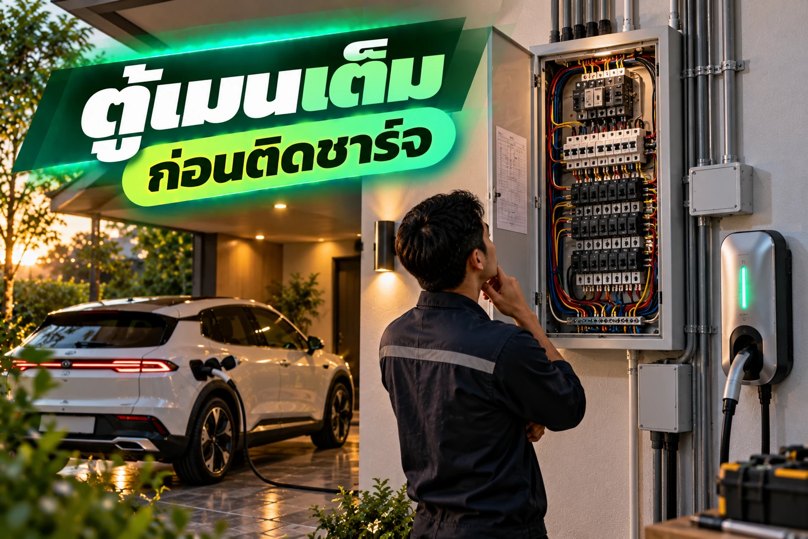 ภาพประกอบบทความ เคสหน้างาน ตู้เมนเต็มก่อนติด Home Charger แก้อย่างไร