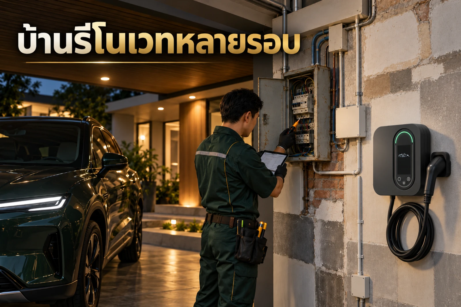 ภาพปกบทความ GED เรื่อง บ้านรีโนเวทหลายรอบ ก่อนติด Home Charger ต้องไล่วงจรไฟอย่างไร