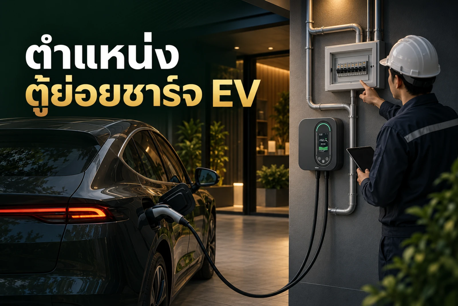 ภาพปกบทความ GED เรื่อง ตู้ย่อย Home Charger ควรอยู่ตรงไหนของบ้าน
