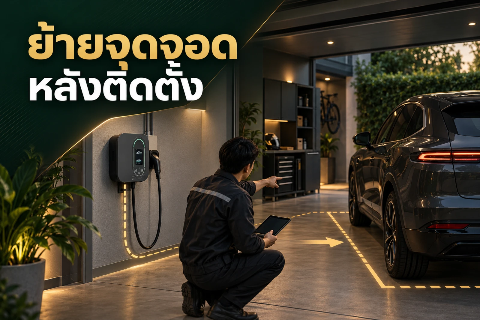 ภาพปกบทความ GED เรื่อง ติด Home Charger แล้วอยากย้ายจุดจอดรถ ต้องแก้อะไรบ้าง